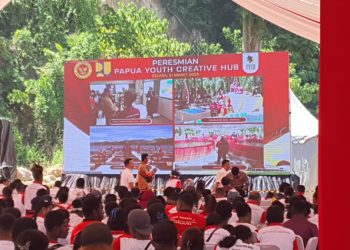 PLN Amankan Pelaksanaan Video Conference Bersama RI 1 di Distrik Bomberay