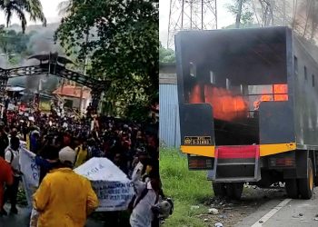 4 Polisi Terluka, 1 Truk Dibakar Saat Aksi Demo Mahasiswa Uncen di Jayapura
