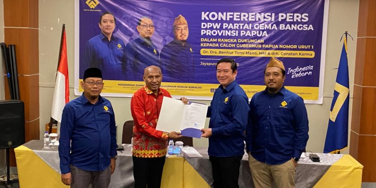 Partai Gema Bangsa Papua Beri Dukungan kepada BTM – CK Dalam Pilgub
