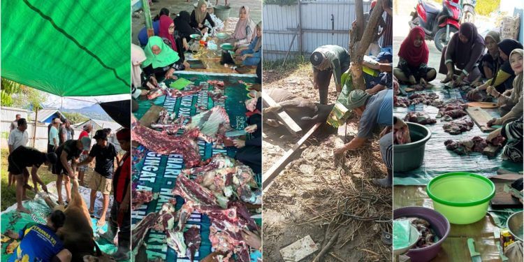 Masjid At Taubah Graha Ampera Bagikan Ratusan Kilogram Daging Kurban