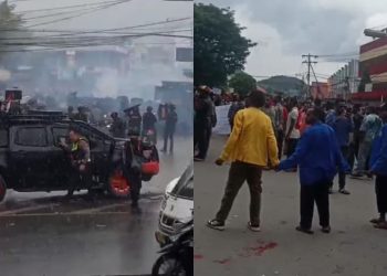 ‎Aksi Demo Aliansi Mahasiswa di Jayapura Berujung Ricuh