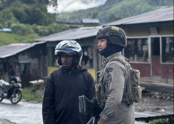 Merawat Keamanan dari Dekat, Satgas Damai Cartenz Sapa Warga Sinak
