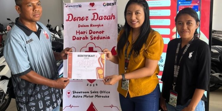 PMI Merauke Apresiasi Komitmen Donor Darah Astra Motor Papua