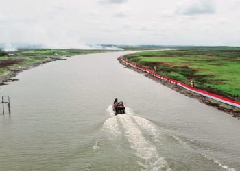 Bendera Merah Putih Sepanjang 5.000 Meter Terbentang di Kota Sejuta Rawa Mappi