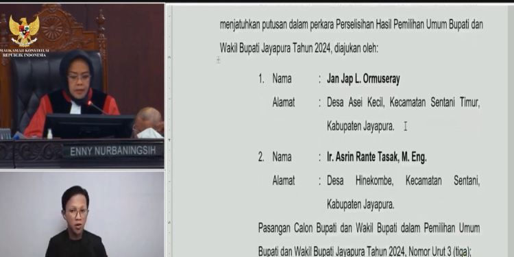 MK Tidak Kabulkan Permohonan PSU Kabupaten Jayapura