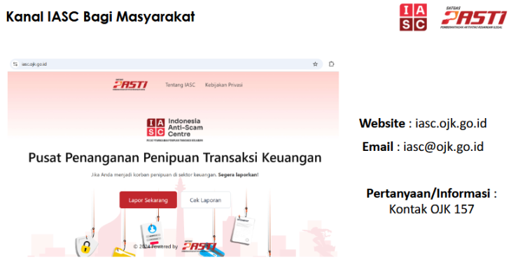 Jadi Korban Penipuan Uang?, Segera Laporkan ke IASC