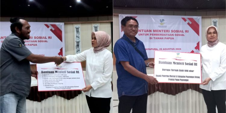 Tingkatkan Kemandirian Masyarakat di Papua, Kemensos Beri Bantuan Bahan Pertanian dan Peternakan