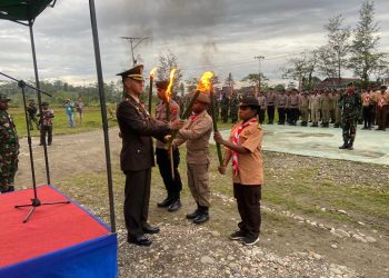 Jelang Detik – detik HUT RI Ke-78 di Yahukimo Diisi Upacara Taptu dan Pawai Obor