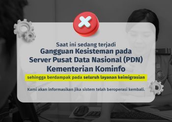 Server PDN Gangguan, Imigrasi Tetap Layani Perlintasan dan Permohonan Paspor