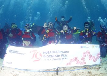 PLN UIP MPA Rayakan Kemerdekaan RI ke-79 di Bawah Laut Jayapura