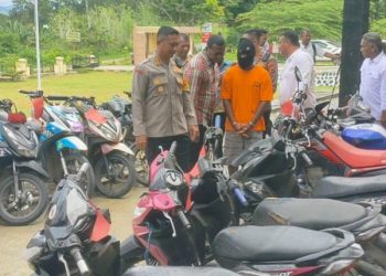 Polisi Amankan 18 Motor dari Lokasi Penyimpanan Kendaraan Hasil Curian di Jayapura