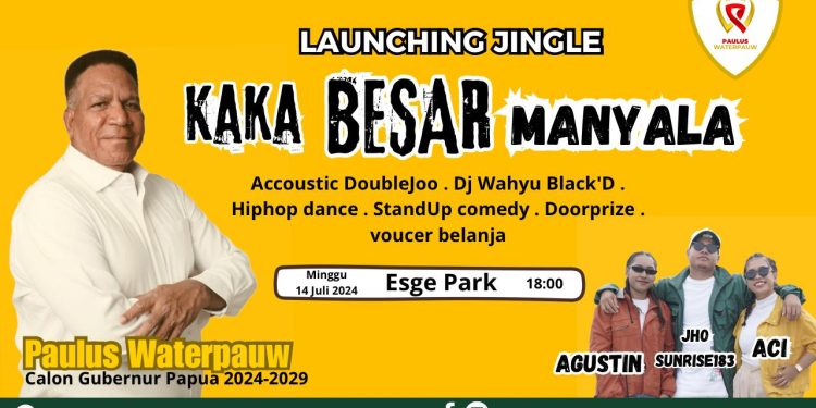 Milenial Papua Launching Jingle Kaka Besar Manyala Persembahkan untuk Paulus Waterpauw