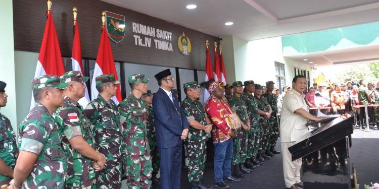 Resmikan RS Timika, Menhan Prabowo Subianto Apresiasi Suku Kamoro