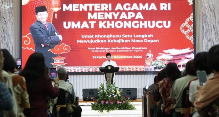 Menag Serukan Pesan Kebersamaan saat Bertemu Ribuan Umat Konghucu