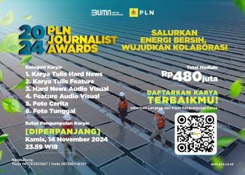 Waktu Pendaftaran PLN Journalist Award 2024 Diperpanjang Hingga 14 November