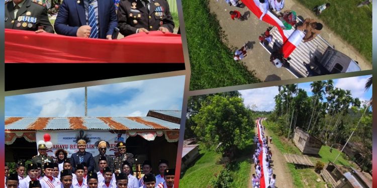 Bendera Merah Putih 1.000 Meter Terbentang di Kaureh