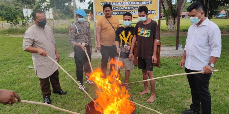 Polres Keerom Musnahkan Ganja