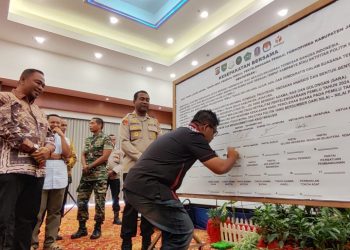 Kabupaten Jayapura Sepakat Pemilu Damai melalui Doa Bersama dan Penandatanganan
