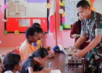 Uji Coba Program Makan Bergizi Gratis Dilaksanakan di SMP Negeri Buti Merauke