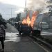 Tabrak Tiang Lampu Jalan, 1 Minibus Hangus Terbakar