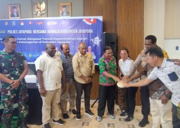 Kolaborasi Polres Jayapura, Pemkab dan Jurnalis Gelar Diskusi Publik Melek Literasi Pemilu Damai