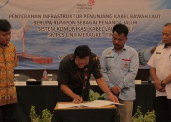 Telkom Bangun Rumpon di Jalur SKKL Link Merauke – Timika, Permudah Nelayan Cari Ikan