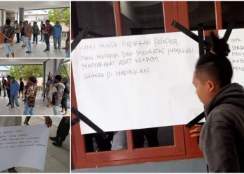 Sejumlah Warga Keerom Demo, Tuntut Pembebasan Sekda Trisiswanda Indra