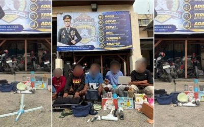 Pelaku dan barang bukti pencurian