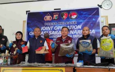 Rilis temuan narkotika selama operasi. (Foto : Pasificpos.coM0