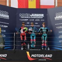 Binaan AHM, M. Kiandra Ramadhipa jadi pembalap terkencang kedua pada race 1 dan finish posisi keempat pada race dua Moto3 Junior World Championship di MotorLand Aragón Spanyol. (Foto : Istimewa)