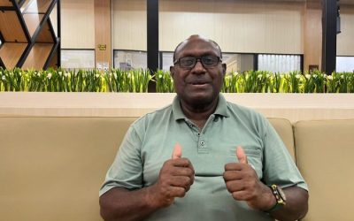 Tokoh pemuda dan masyarakat Suku Kamoro di Kabupaten Mimika, Damianus Samin