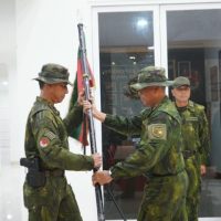 Pangdam XVII/Cenderawasih Mayor Jenderal TNI Febriel Buyung Sikumbang, menghadiri upacara alih Komando dan Pengendalian (Kodal) operasi dalam negeri Satgas Yonif 133/Yudha Sakti dari Kodam XVII/Cenderawasih kepada Kodam XXIX/Mambruk.